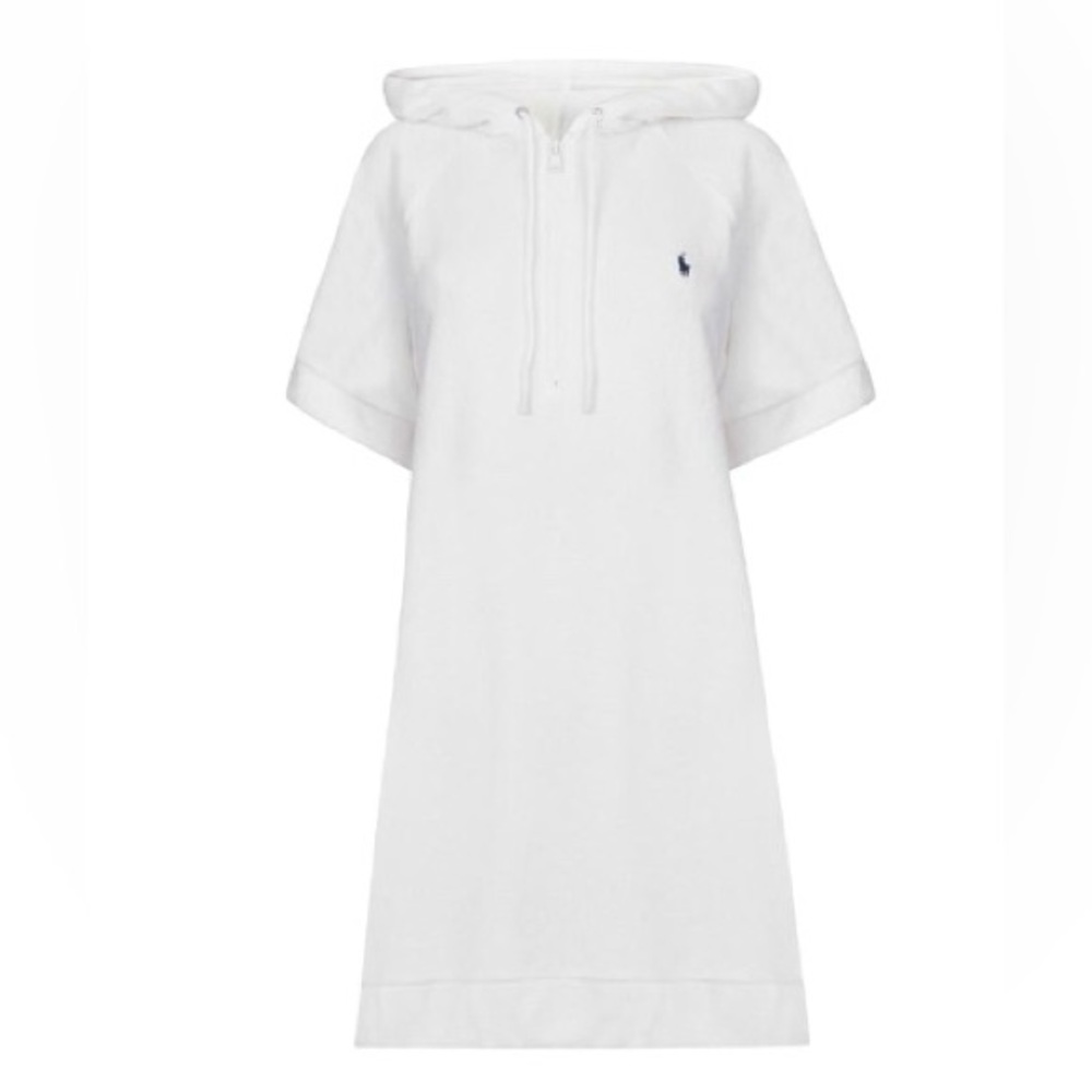 Polo Ralph Lauren Women's Terry Hoodie Dress Medium White